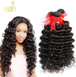 Unprocessed 8A Brazilian Deep Wave Curly Virgin Human Hair Weave Bundles Malaysian Mongolian Cambodian Indian Peruvian Hair Natura8552173