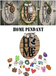 Novelty Items Interchangeable Home Sign Seasonal Wood Kit Hanging Front Door Porch Wall Decoration Uacr Decorative Letters1206873