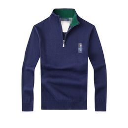 Fashionable men's brand sweater, winter multi-color solid Colour top, high neck sweater pullover, half open zipper