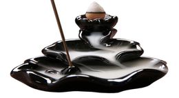 Middle East Ceramic Incense Burner Backflow Incense Stick Holder censer Lotus design aroma Burner Door Gifts Buddhist Decoration3228346