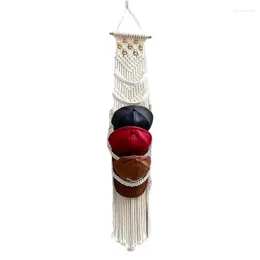 Tapestries Hat Hanger Wall Woven Weaving Macrame Multifunctional Home Decorations Arts For Bedroom Dining Room