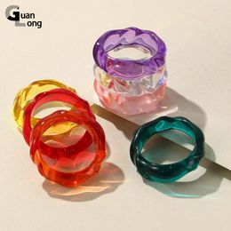 Bangle GuanLong Trendy Fashion Transparent Resin Acrylic Bangles For Women Geometry Round Bracelet Spiral Thick Grils Jewelry