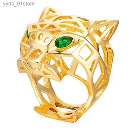 Band Rings Zlxgirl Jewellery luxury brand Gold Colour animal copper mens finger ring Jewellery Dubai Gold wedding ring punk anel aneis bijoux L240305