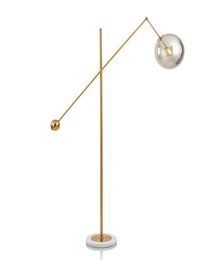 LED FLOOR LAMP Modern Indoor Lighting Living Room Lightings Morden Light Metal Electroplating Glass Ball Lampshade Marble Base3703032