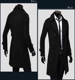 NUOVI Uomini Slim lungo doppiopetto di lana Trench giacca a vento Uomo addensare cappotto caldo giacca outwear soprabito invernale slim Clothi2732989