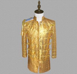 sequins blazer men long suits designs jacket mens stage costumes singers clothes dance star style dress punk masculino homme gold 2318860