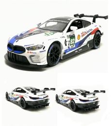 132 Scale M8 GTE Le Mans Diecast Metal Toy Model With Sound Light Racing Car Pull Back Educational Kids Toys Collection T2001102202937