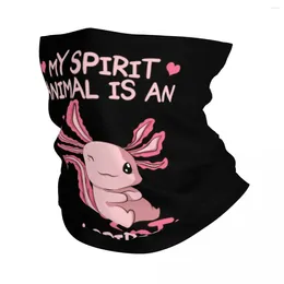 Bandanas My Spirit Animal Is An Axolotl Winter Headband Neck Warmer Ski Running Tube Scarf Salamander Face Bandana Gaiter