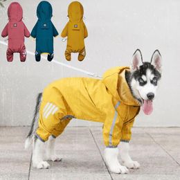 Dog Apparel Raincoat Reflective Waterproof Pet Clothes For Chihuahua Maltese Rain Coat Small Medium Dogs Jumpsuit Puppy Outfits