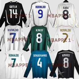 Long sleeve 06 07 08 09 10 Ronaldo Raul retro soccer jerseys vintage 11 12 13 14 15 R.CARLOS Guti BALE KAKA 16 17 18 SERGIO ROBBEN RAMOS Real Madrids classic football shirts