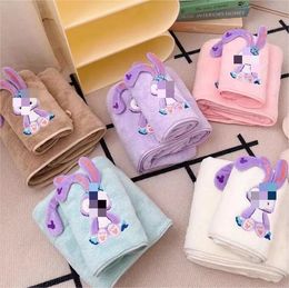 2024 Wholesale absorbent thickened towel cartoon star Embroidery gift Set towel coral fleece quick-drying household bath towel for children