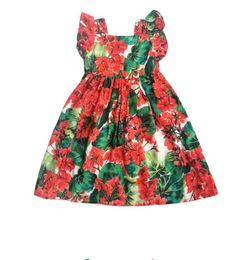 Summer Girls Dress Clothes Short Sleeve Pleated Skirt Baby Girl Kids Dresses Handmade Boutique