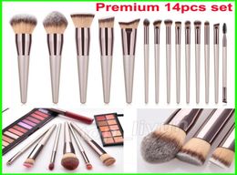 New 14pcs Brush Set Kabuki Makeup Brushes Eyeshadow Powder Blending Contour Foundation Brush Eyebrow Eyelash Beauty Cosmetics Brus8470054