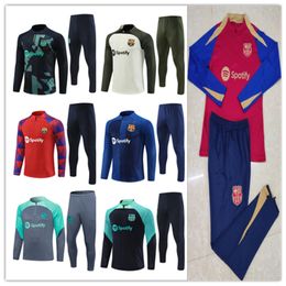 2023 2024 Barcelona tracksuit soccer training suit ANSU FATI Camisetas de football 2324 25 Half pull LEWANDOWSKI men and kids tracksuits kit BARCA TRACKSUIT PEDRI