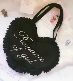 Evening Bags Niche Girl Sweet Heart Embroidered Letter Shoulder Bag Japanese Lolita Ruffled Satin Handbag Large Capacity Trendy Fashion