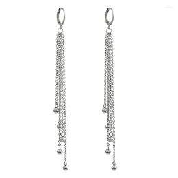 Dangle Earrings Long Tassel Chain Personality Ladies Fashion Jewellery Stainless Steel Without Pierced Ears For Women Men