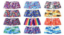 Kids Boys Swim Trunks 12 Colours Cartoon Striped Floral Printed Drawstring Closure Beach Board Shorts Girls Summer 050321 kg4479358828