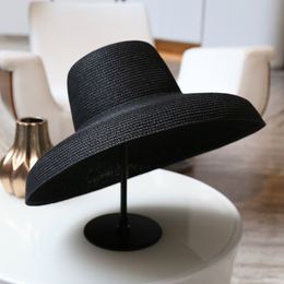 Audrey Hepburn straw hat sunken modelling tool bell-shaped big brim hat vintage high pretend bility tourist beach atmosphere Y2007244R