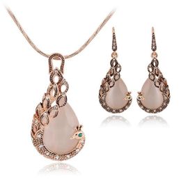 Peacock New Brides Jewellery Bridal Accessories Jewellery Earrings Necklace Crown 2 Pieces Charming For Wedding Bride9272047