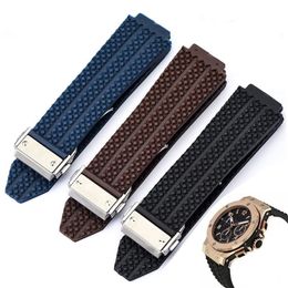 Watch Band For HUBLOT BIG BANG Silicone 24 26mm Waterproof Men Strap Chain Accessories Rubber Bracelet W220419235f