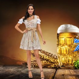 Dress Ladies German Dirndl Oktoberfest Dress Hot Sale Apron Beer Wench Cosplay Costume Women Carnival Halloween Fancy Party Dress