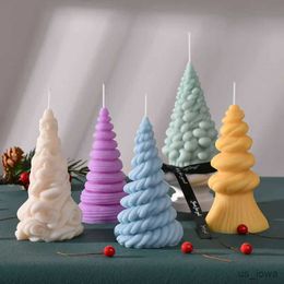 Candles 3D Rotating Cone Geometry Candle Silicone Mold Ice Cream Shape Candle Silicone Mold Christmas Tree Cake Chocolate Silicone Mold