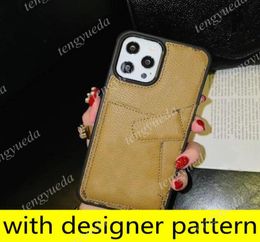 Newest Fashion Designer Phone Cases for iPhone 12 12pro 11pro max Xs XR Xsmax 8plus Top Quality Leather Card Pocket Luxury Cellpho4083503