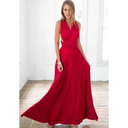 Dress New Summer Sexy Women Maxi Dress Red Beach Long Dress Multiway Bridesmaids Convertible Wrap Party Dresses Robe Longue Femme 2021