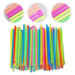 Disposable Cups Straws 300 Pcs Spoon Straw Smoothie One Time Plastic Drinking Sucking Pipe Cucharas Para Postres