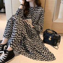 Dresses Postpartum Maternity Loose Lactation Fashion Dress Long Sleeve Polka Dot Chiffon Nursing Shirts Long Loose Breastfeeding Blouses