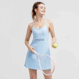 Active Dresses Womens Quick-Drying Breathable Tennis Dresses Yoga Clothing Fitness Casual Sports Golf Badminton Running Dress With Pads