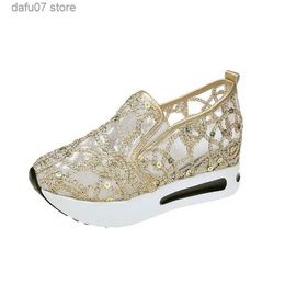 Dress Shoes hidden wedge sneakers women gold silver casual shoes walking summer on platform zapatillas mujer fvrH2435