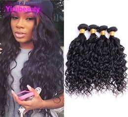 Brazilian Virgin Human Hair 4 Bundles Water Wave Hair Extensions Wet And Wavy Natural Colour 828inch Double Hair Wefts9673139