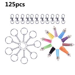 125Pcs Set Alloy Key Chains Tassel Bulk Key Rings Keyrings For DIY Crafts Jewellery Material235e