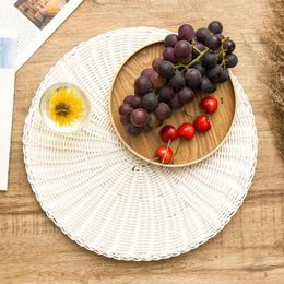 Table Mats Insulation Pad Imitation Rattan Placemat Non-slip Protection Plastic Mat Anti-scald Cup Household Use