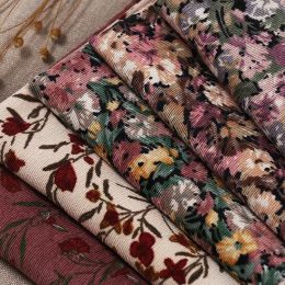 Fabric 100*150cm Small Fresh Floral Printing Velvet Soft Corduroy Fabric For Diy Winter Shirts Dress Kid Clothing Curtain Sewing Fabric