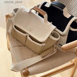 Diaper Bags Korean Mommy Bag Baby Bags for Mom Organiser Ins Simple Canvas Bag Maternity Bag Baby Diaper BagL240305