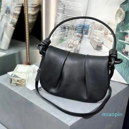 Evening Bags Genuine Leather Ruched Shoulder Bag Female Advanced Sense For Women Underarm