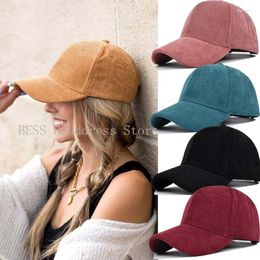 Ball Caps Fashion Solid Adjustable Baseball Cap For Women Men Corduroy Autumn Female Male Sport Visor Sun Hat Boy Girls