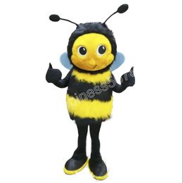 Performance Fluffy Bee Mascot Costumes high quality Cartoon Character Outfit Suit Carnival Adults Size Halloween Christmas Party Carnival Party