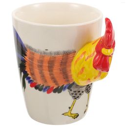 Dinnerware Sets Rooster Coffee Mug Drinking Glasses Kitchen Tea Cup Water Ceramic 3D Ceramics Mugs Office Easter Gift