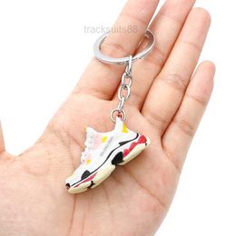 Mini Keychains 3D Lanyards Emation Basketball Shoes Three Nsional Model Keychain Sneakers Couple Souvenir Mobile Phone Key Pendant D ba R22