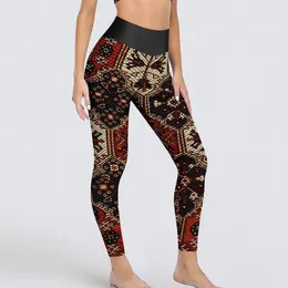 Women's Leggings Tribal Print Sexy Ethnic Retro High Waist Yoga Pants Cute Elastic Leggins Lady Design Work Out Sports Tights