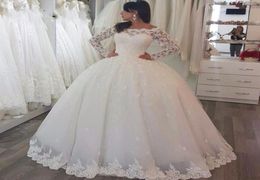 Long Sleeves Puffy Wedding Ball Gown Wedding Dresses Custom Made Princess Bridal Formal Maxi Gown Vestido de Casamento2528489