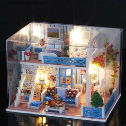 Architecture/DIY House Doll House Wooden Furniture DIY Casa Miniature Box Puzzle Assemble 3D Miniaturas Dollhouse Kits Toys For Children Birthday Gift
