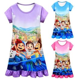 2021 girls pajamas luca children039s shortsleeved ruffle dress 8049309k21386123114