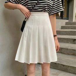 skirt 2022 Korean Fashion Skirts Pleated Women High Waist Summer Kneelength Preppy Style Hot Sale Street School Casual Female Skirts