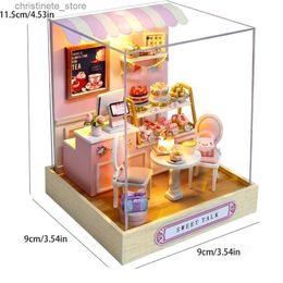 Architecture/DIY House Mini doll house miniature model building kit assembled house home kit creative room bedroom decoration with furniture DIY