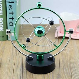 Decorative Objects Figurines H004 Color Earth Permanent Motion Instrument Universe Galaxy Celestial Body Shaker Magnetic Electric Rotating Chaos Pendulum T2403