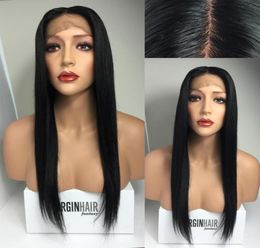 Full Lace Human Hair Wigs Virgin Brazilian Peruvian Straight Lace Frontal Wigs Natural Colour For Black Women83954363547820